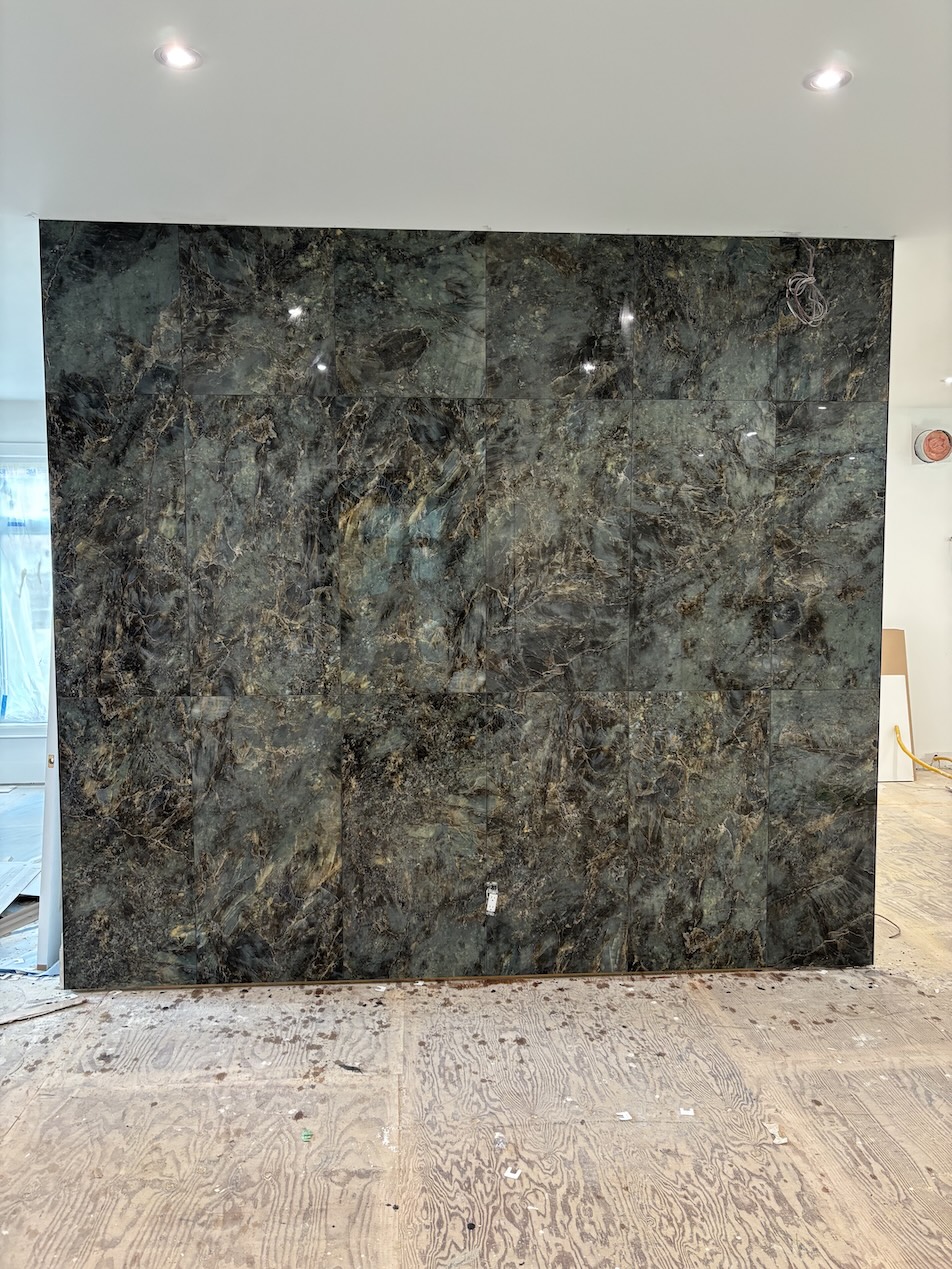 Marble wall tile work